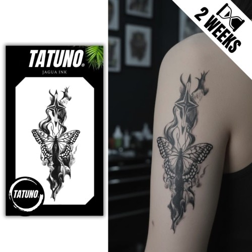 Tatuaż jagua półtrwały motyl w ogniu przemiany