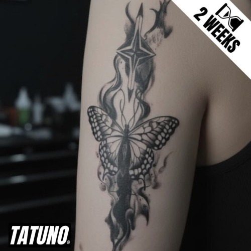 Tatuaż jagua półtrwały motyl w ogniu przemiany