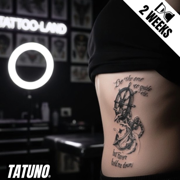Tatuaż jagua półtrwały kotwica hold me down
