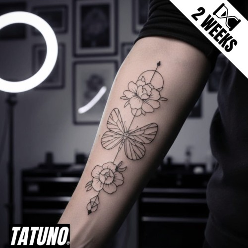 Tatuaż jagua półtrwały motyle kwiaty geometria