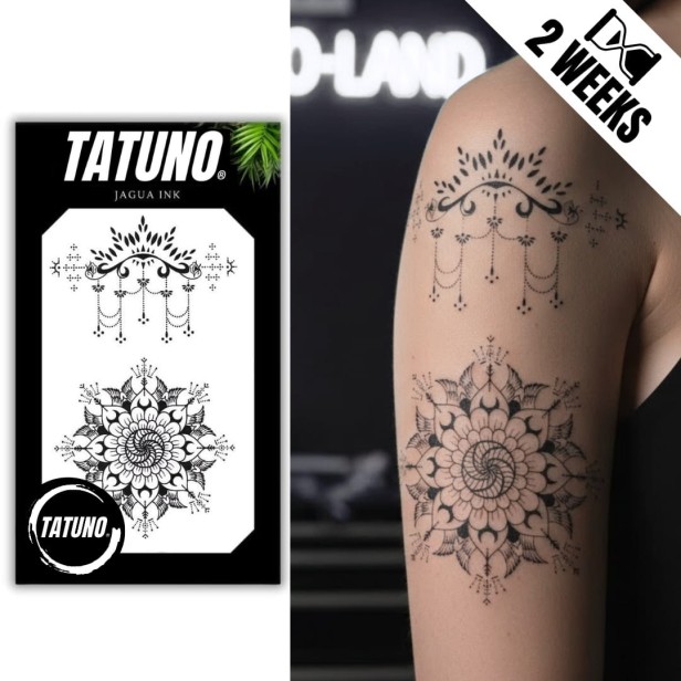 Tatuaż jagua półtrwały mandala królewski blask