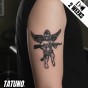 Tatuaż jagua półtrwały święty z karabinem