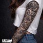Tatuaż półtrwały rękaw czas róż