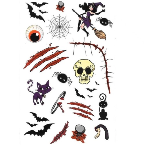 Tatuaże na halloween blizny rany pajęczyna mix