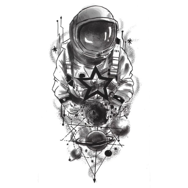 Tatuaż kosmos astronauta