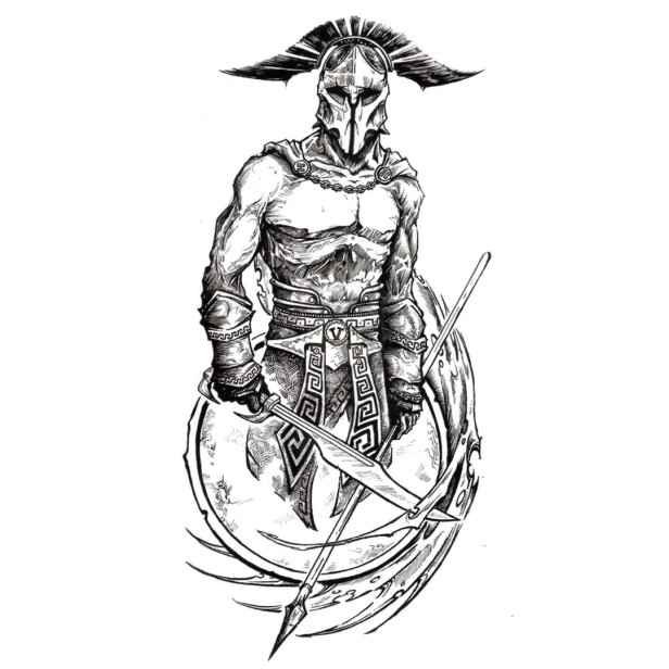 Tatuaż zmywalny rycerz gladiator